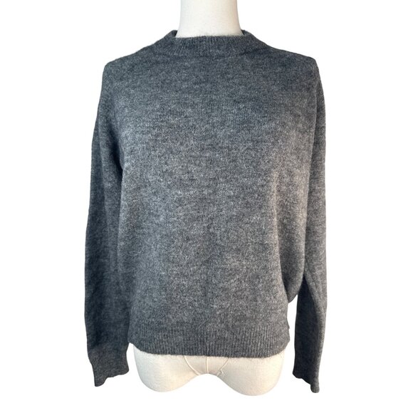 ZARA Small Gray Wool Blend Crewneck Sweater - Picture 4 of 14